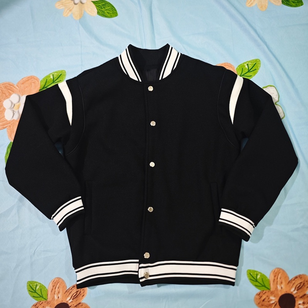 Givenchy Black Varsity Jacket with White Trim